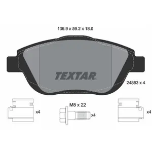Remblokkenset schijfrem 2488301 Textar pas cher