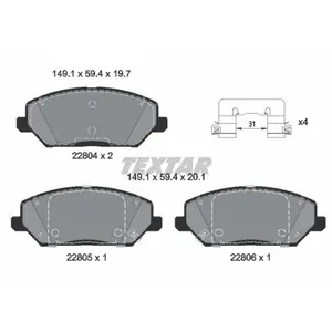 Textar Remblokkenset schijfrem pas cher