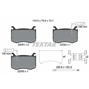 Remblokkenset schijfrem 2209101 Textar pas cher