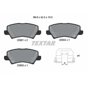 Remblokkenset schijfrem 2290101 Textar pas cher