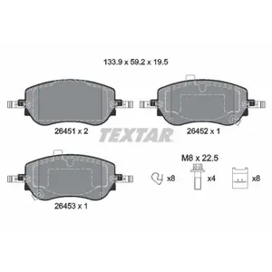 TEXTAR Plaquettes de frein X4 pour FIAT: Tipo, Aegea, 500 & ABARTH: 500e (Ref: 2645101) pas cher