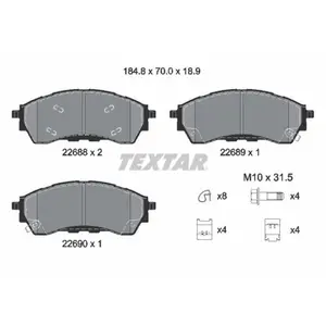 Comparateur de prix : Remblokkenset schijfrem 2268801 Textar