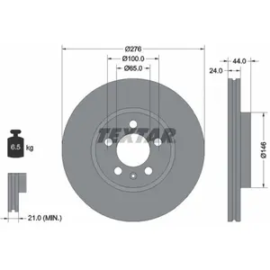 Disque de frein TEXTAR 92313703 Essieu avant ventilé de l'intérieur pas cher