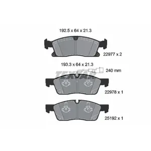 Remblokkenset schijfrem 2297701 Textar pas cher
