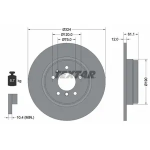 TEXTAR Disques de frein pour BMW: Série 8, Série 7 (Ref: 92058400) pas cher