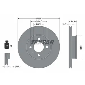 TEXTAR Disques de frein pour HYUNDAI: Getz (Ref: 92144700) pas cher
