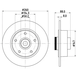 Remschijven 8DD355123311 Hella Pagid GmbH pas cher