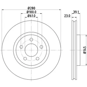 Hella Pagid GmbH Remschijf Gecoat 50334PRO pas cher