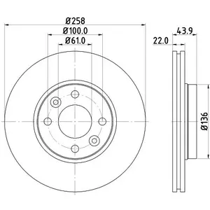 Remschijf 8DD355118491 Hella Pagid GmbH pas cher