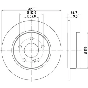 Hella Remschijf Gecoat 54631PRO pas cher
