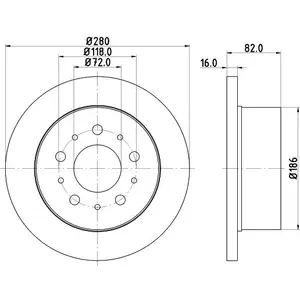 Remschijf 54574 8DD355113711 Hella Pagid GmbH pas cher