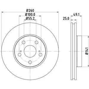 Hella Remschijf Gecoat 50256PRO pas cher