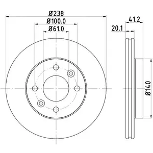 Hella Remschijf Gecoat 52820PRO pas cher
