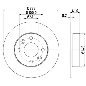 Hella Remschijf Gecoat 52804PRO pas cher