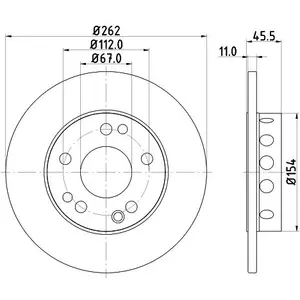 Hella Pagid GmbH Remschijf Gecoat 52102PRO pas cher