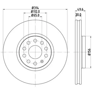 Hella Pagid GmbH Remschijf Gecoat 55324PRO pas cher