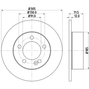 Remschijf 8DD355117141 Hella Pagid GmbH pas cher
