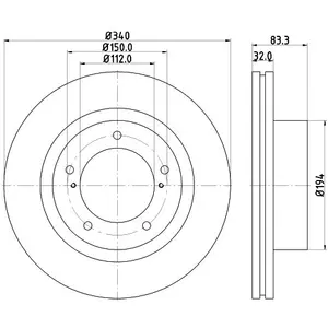 Hella Remschijf Gecoat 55046PRO pas cher