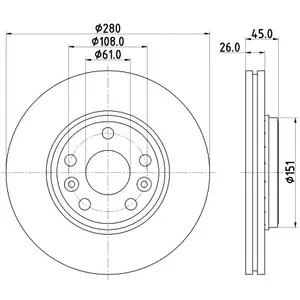 Remschijf Gecoat 55579PRO 8DD355119691 Hella Pagid GmbH pas cher
