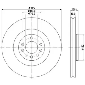 Hella Remschijf Gecoat 55424PRO pas cher