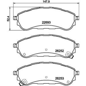 Remblokkenset Schijfrem 8db 8DB355040751 Hella Pagid GmbH pas cher