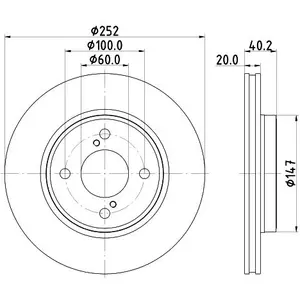 Remschijf 8DD355132051 Hella Pagid GmbH pas cher