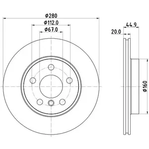 Remschijf 8DD355132541 Hella Pagid GmbH pas cher