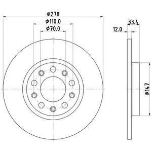 Remschijf 8DD355133721 Hella Pagid GmbH