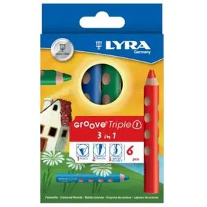 LYRA Crayons de couleur enfant triangulaires set de 6 pas cher