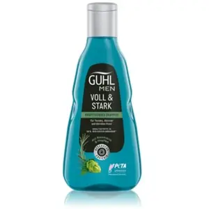 Guhl Men Voll&Stark Shampooing   Contenu : 250 ml   Type de cheveux : fins, normaux, bleu
