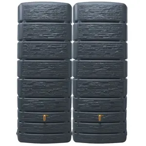 4rain SLIM STONE DECOR réservoir mural-SET 1000 L gris graphite 2 x SL... pas cher