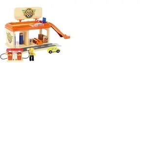 Small Foot Company Auto garage met tankstation - Houten speelgoed vanaf 3 jaar - houten speelgoed auto pas cher