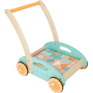 Comparateur de prix : Small Foot - Houten Baby Walker Loopwagen met Blokken Pastel, 35dlg.