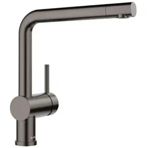 Blanco, Robinetterie de cuisine, LINUS acier foncé satiné haute pression clapet anti-retour cartouche céramique eau sécurisée pas cher