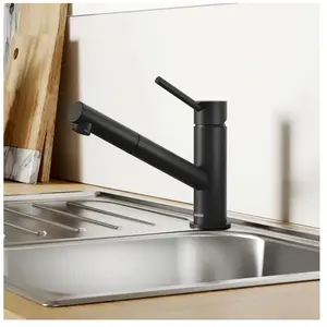Blanco, Robinetterie de cuisine, KANO-S noir mat Basse pression Avec tuyau extractible Clapet anti-retour Ker pas cher