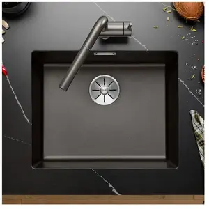 Evier - BLANCO - Sublime 500-U - Silgranit - Gris volcan - Rectangulaire - 1 bac pas cher