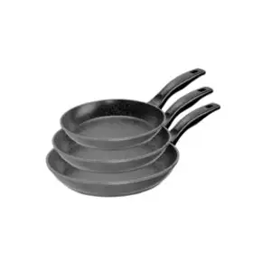 STONELINE® Lot de 3 Poêles 20/24/28 cm - Revêtement Antiadhésif avec de vraies particules de pierre - adaptées à l'Induction pas cher