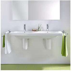 Duravit, Lavabo, Lavabo double D-CODE avec meuble HLB 1200x490mm blanc 1 robinetterie (490 mm, 1200 mm)Vendu paramazon