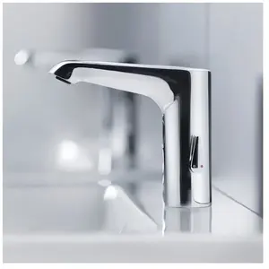 Schell Xeris E HD M elektronische wastafelkraan medium v. gemengd water met batterij 6V met infrarood sensor chroom pas cher
