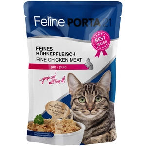 6x100g Feline Porta 21, poulet pur - Pâtée pour chat pas cher