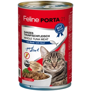 6x400g Feline Porta 21, thon, boeuf - Pâtée pour chat pas cher