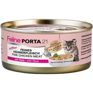 6x156g Feline Porta 21, chaton poulet, riz - Pâtée pour chaton pas cher