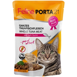 6x100g Feline Porta 21, thon, surimi - Pâtée pour chat pas cher