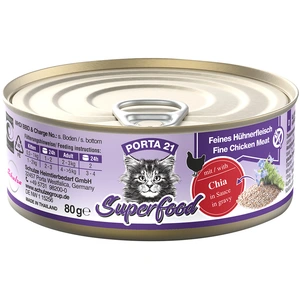 Porta 21 Superfood 6 x 80 g pour chat - poulet, graines de chia pas cher