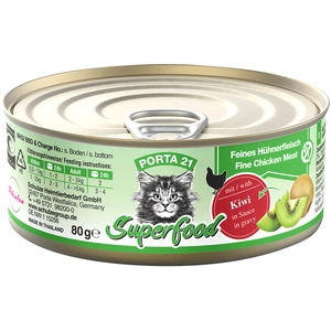6x80g Porta 21 Superfood poulet, kiwi - Pâtée pour chat pas cher