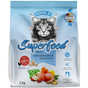 Porta 21 Superfood Menu 1 poulet, canard pour chat - 2 kg pas cher