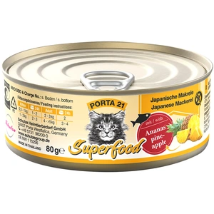 6x80g maquereau, ananas Superfood Porta 21 nourriture humide pour chat pas cher