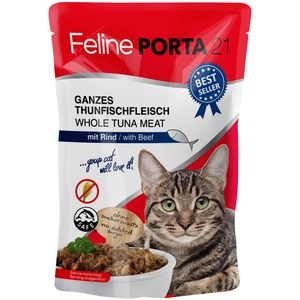 6x100g Feline Porta 21, thon & boeuf - Pâtée pour chat pas cher