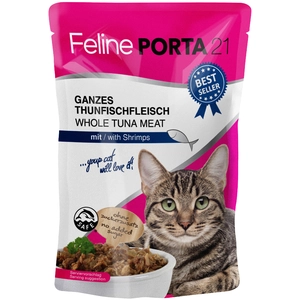 6x100g Feline Porta 21, thon & crevettes - Pâtée pour chat pas cher