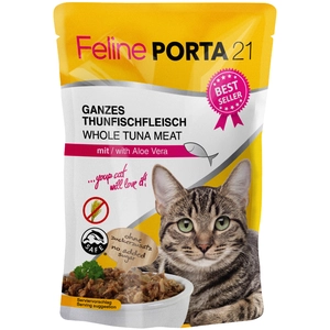6x100g Feline Porta 21, thon, aloe vera - Pâtée pour chat pas cher